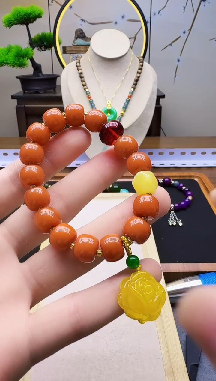 手链蜜蜡14K金镶嵌S119      