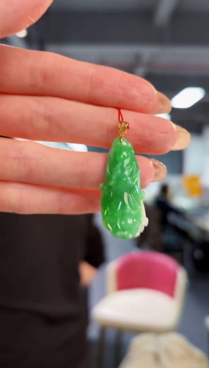 【闪购商品】翡翠颈饰18K金镶嵌缅料A货/支持复检/一件