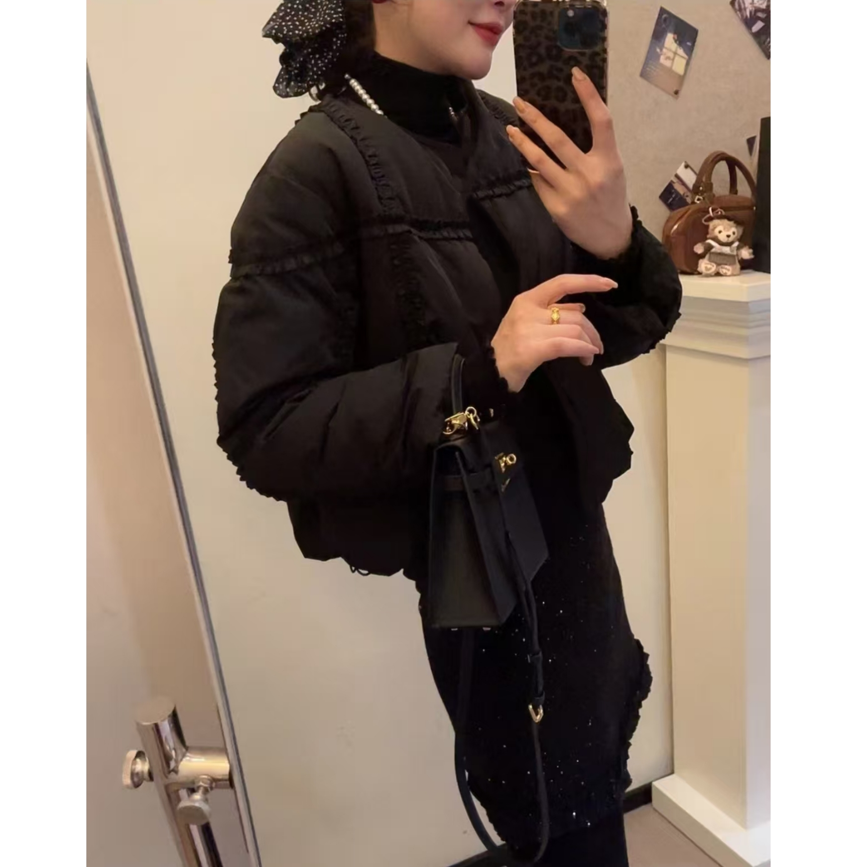 （柚子同款）SQG冬季木耳边圆领羽绒服