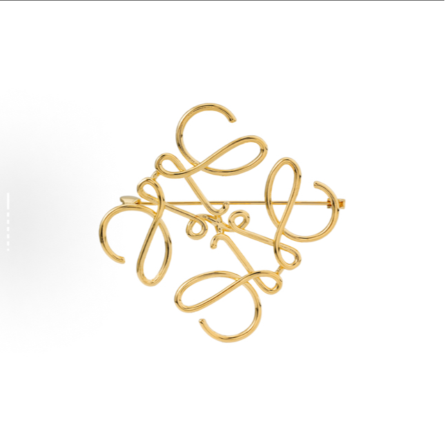 全新未使用 LOEWE/罗意威  LOEWE罗意威 标志图案 胸针 金色