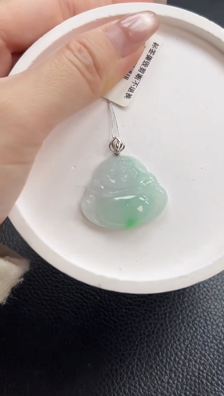 【闪购商品】翡翠颈饰18K金镶嵌佛公