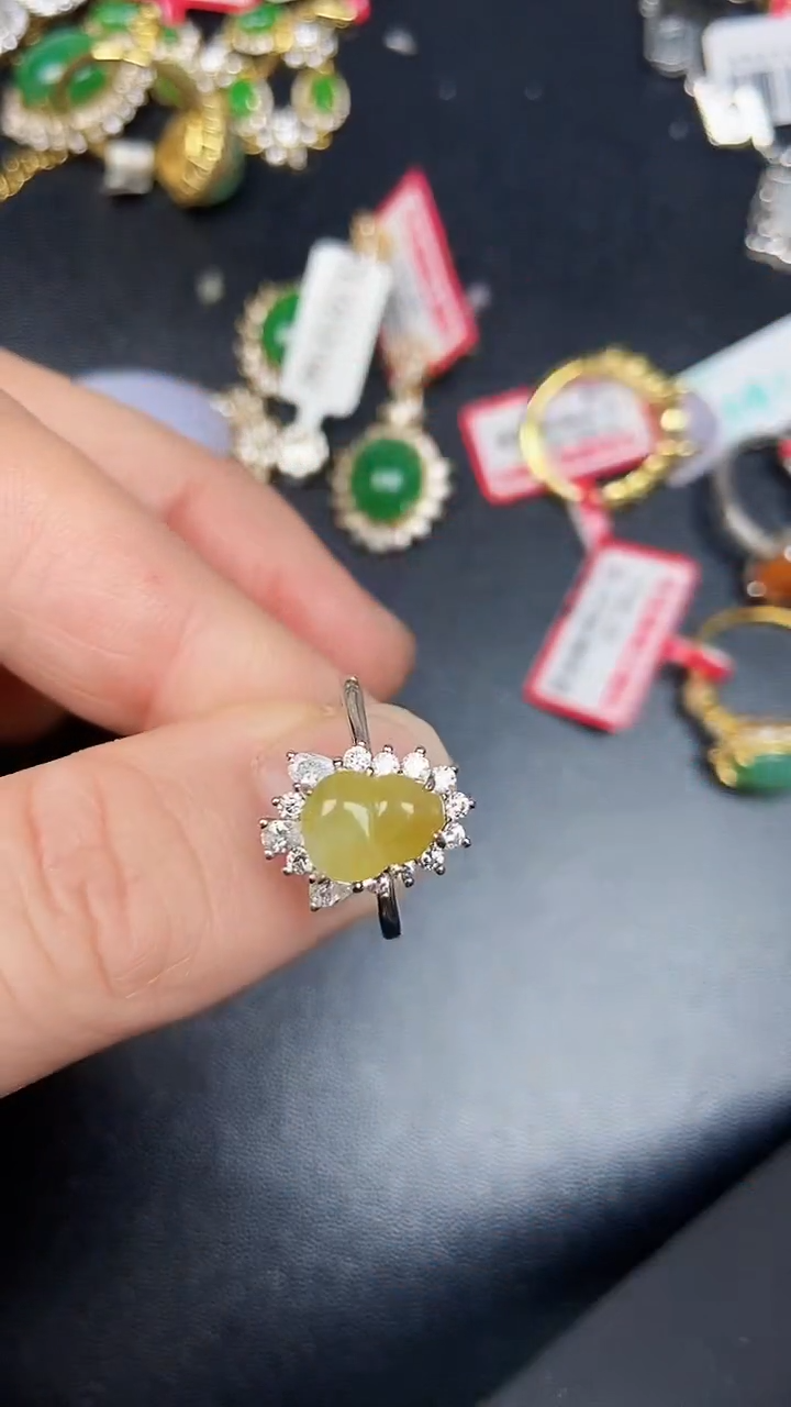 银S925镶嵌戒指翡翠3230