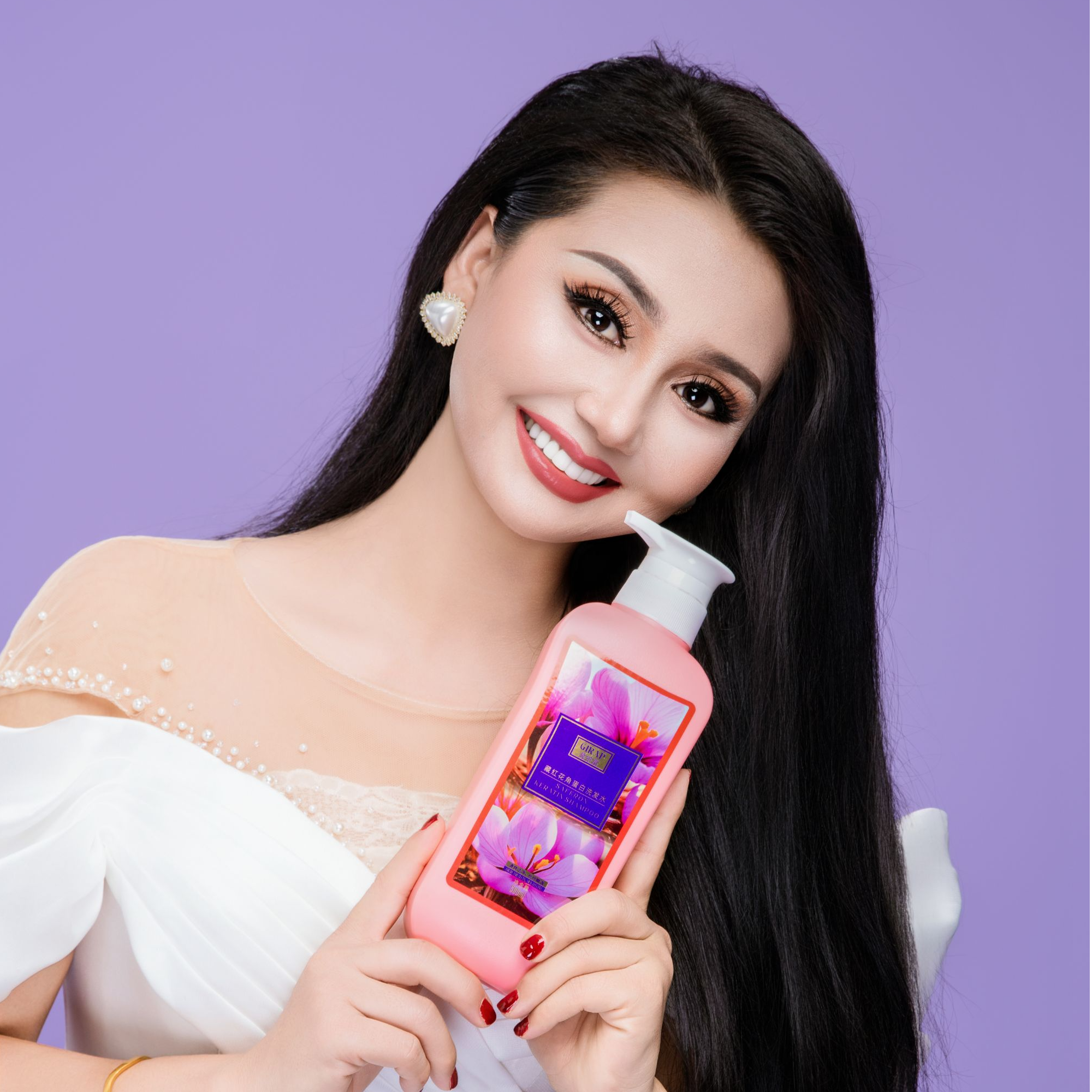 Girap葛蜡富藏红花角蛋白洗发水500ML补水留香【قۇرغاق چاچنىڭ】