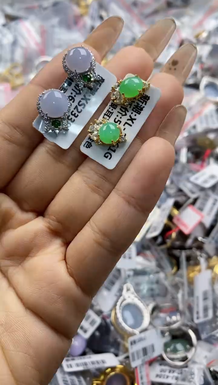 翡翠戒指银S925镶嵌222     8