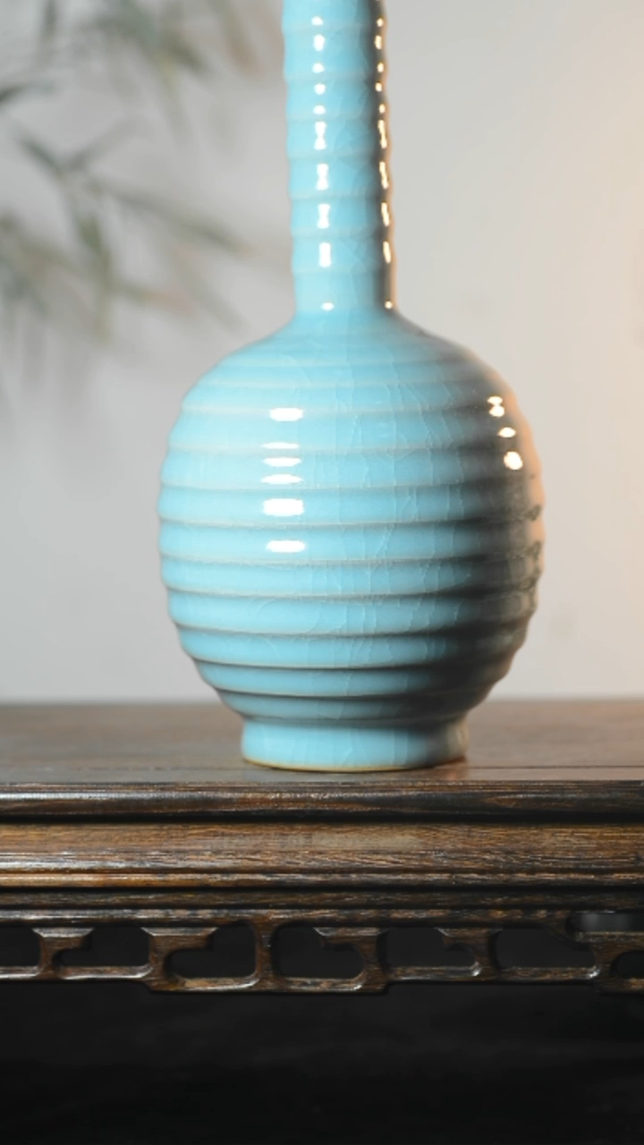 1号全品弦纹瓶清凉寺汝瓷