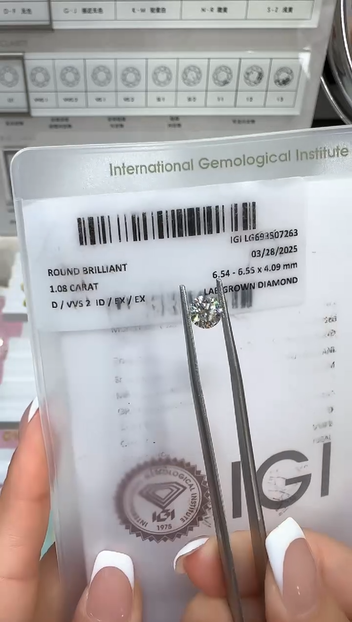 实验室培育钻石裸石未镶嵌@ 1.08ct 先鉴赏，再定制！