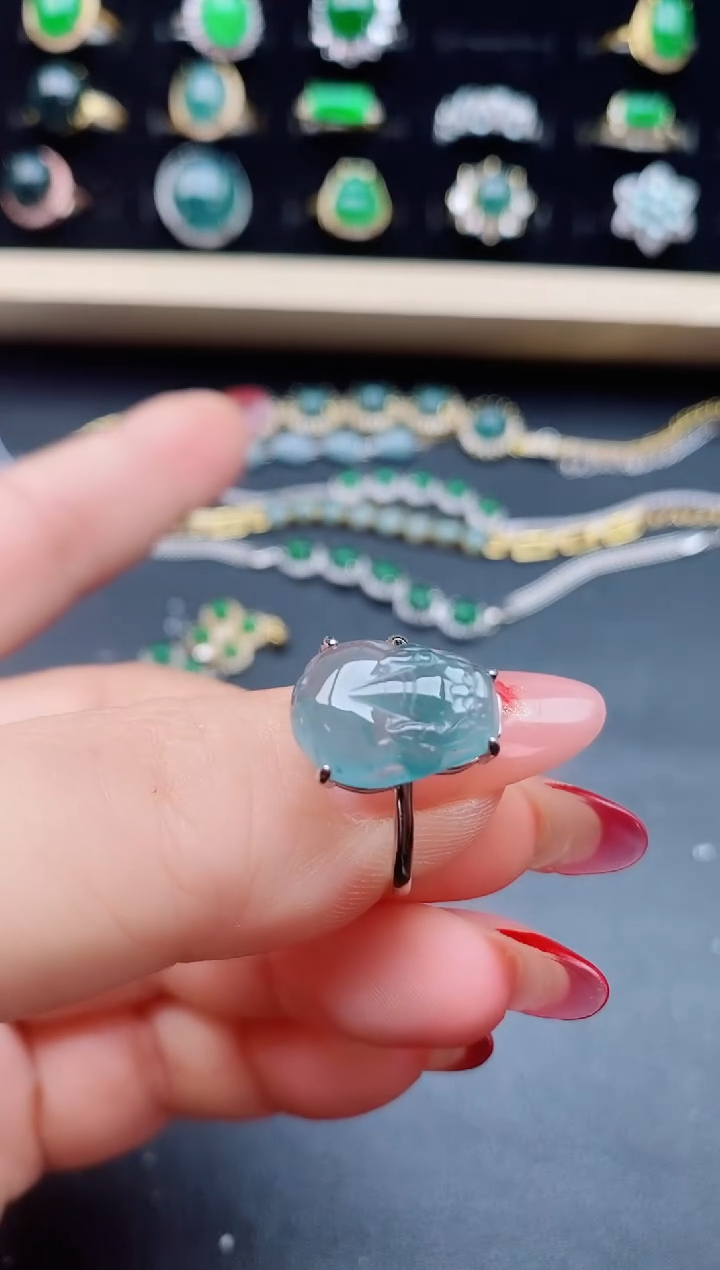 【闪购商品】翡翠戒指银S925镶嵌508005