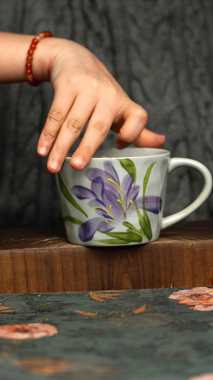 杯釉下彩手工手绘同款陶器