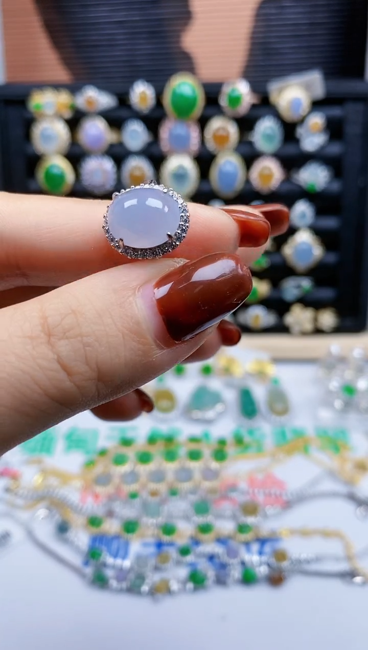 银S925镶嵌戒指翡翠403