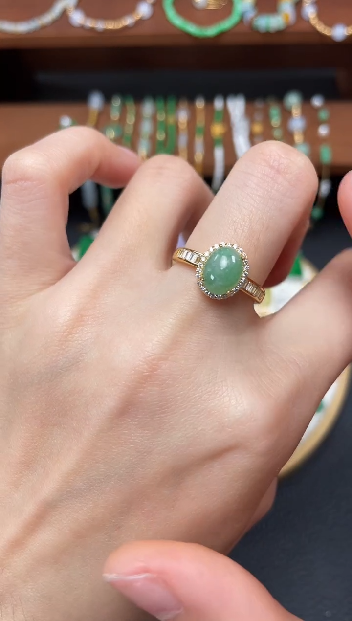 【闪购商品】翡翠戒指银S925镶嵌一个   JK438