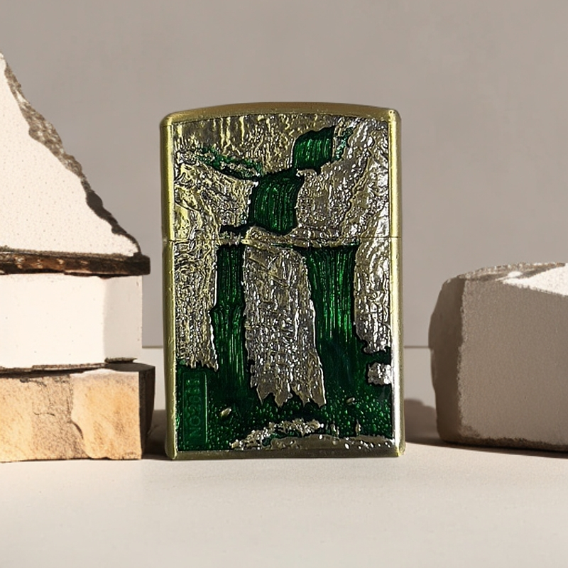 ZORRO【ZK37-1铜】28-ZR高山流水浮雕唐草打火机（需自行加油）
