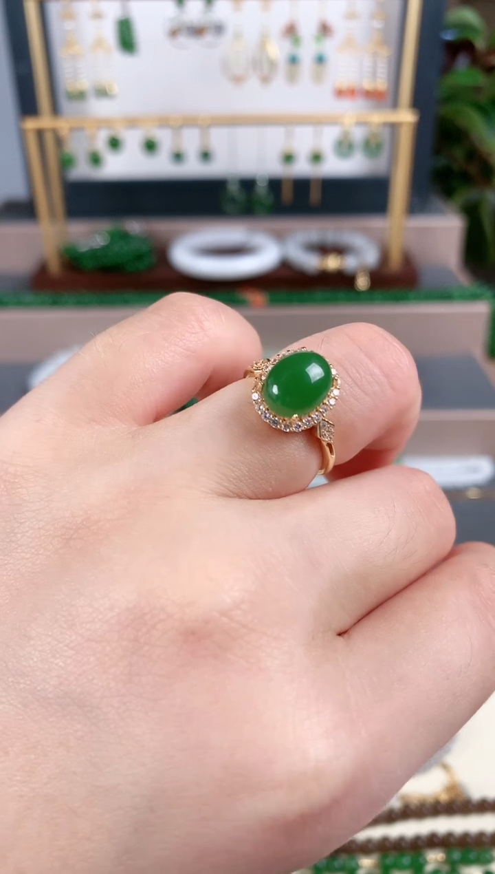 银S925镶嵌戒指和田玉11