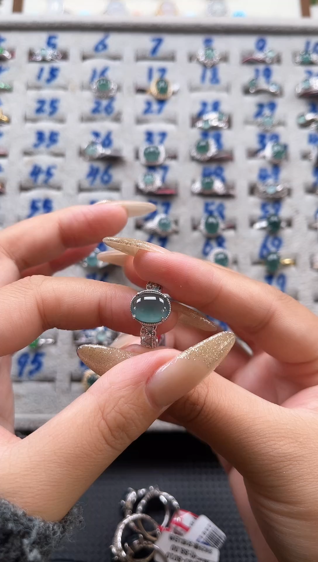 【闪购商品】翡翠戒指银S925镶嵌天然A货翡翠戒指