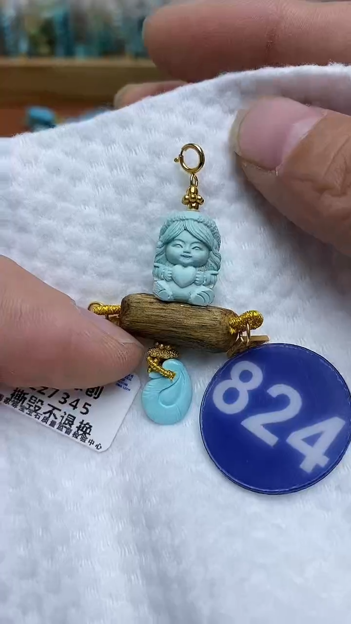 【闪购商品】绿松石吊坠银S925镶嵌824