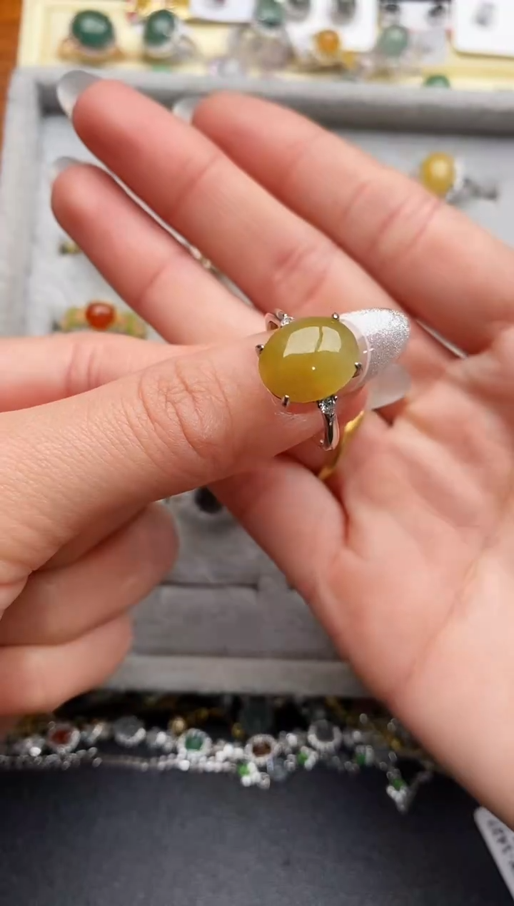 【闪购商品】翡翠戒指银S925镶嵌555555555+1