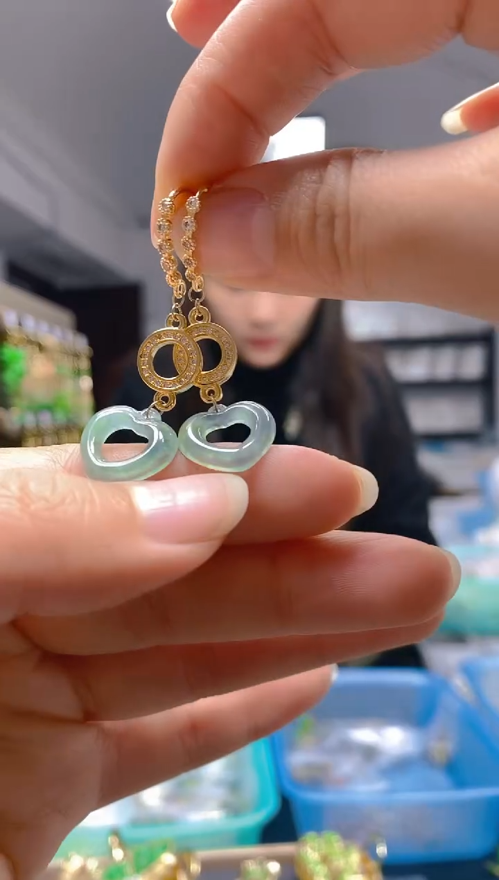 【闪购商品】翡翠耳饰合金0680翡翠耳钩