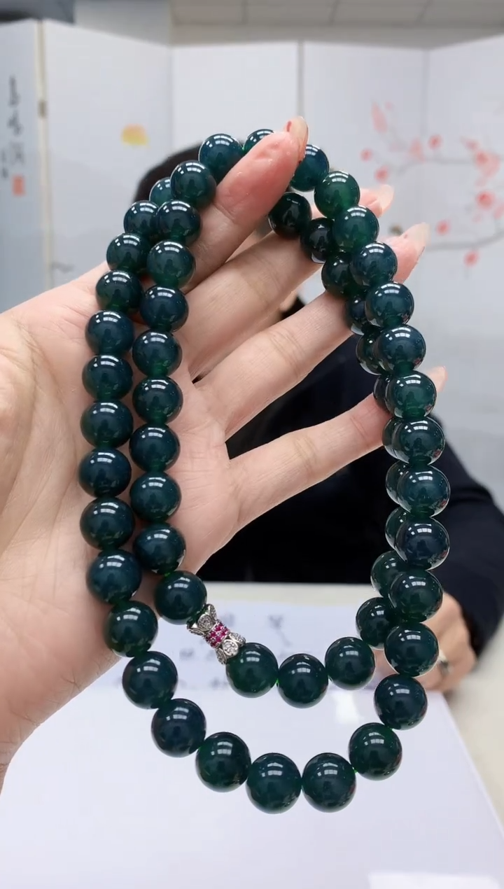 【闪购商品】定制翡翠未镶嵌5152MM-毛货珠链112