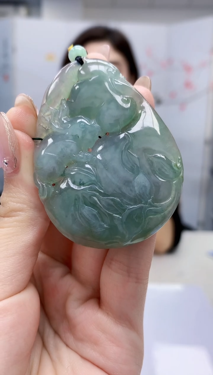 【闪购商品】定制翡翠未镶嵌4829jw-毛货挂件100