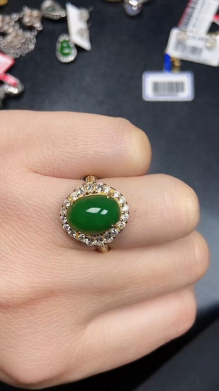 银S925镶嵌戒指翡翠1430