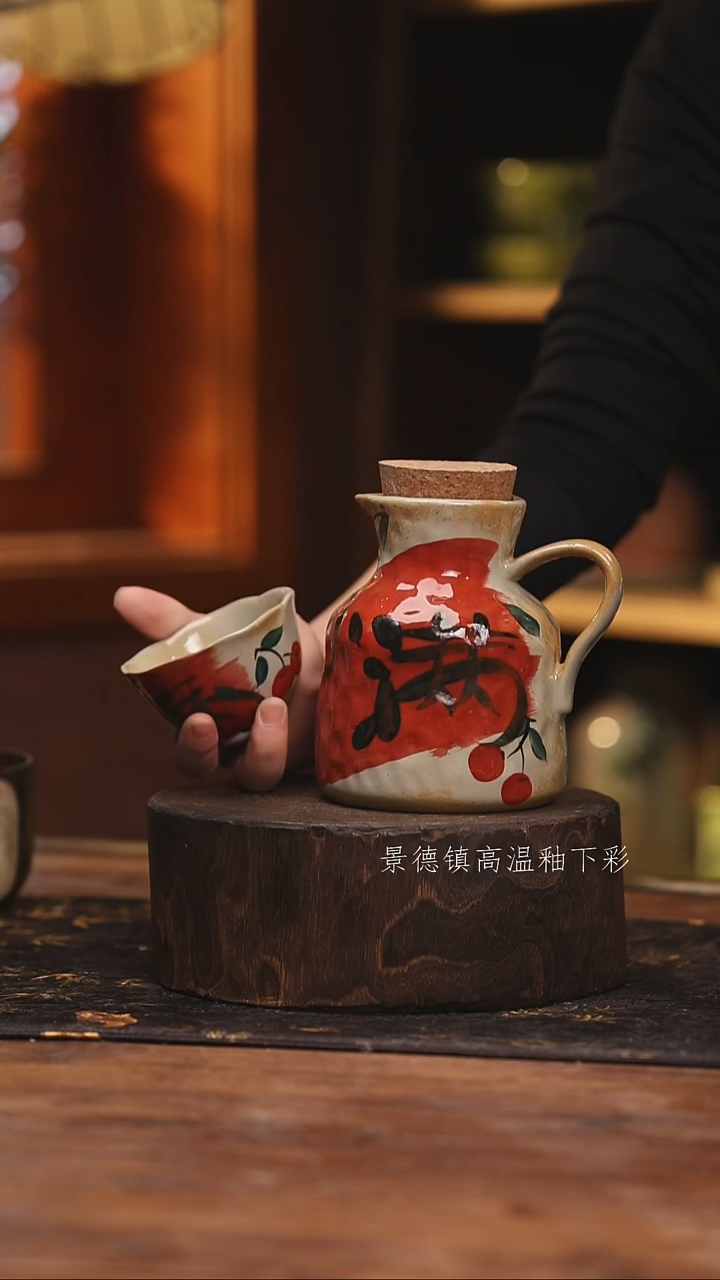 陶瓷景德镇高温釉下手绘陶瓷@L743@