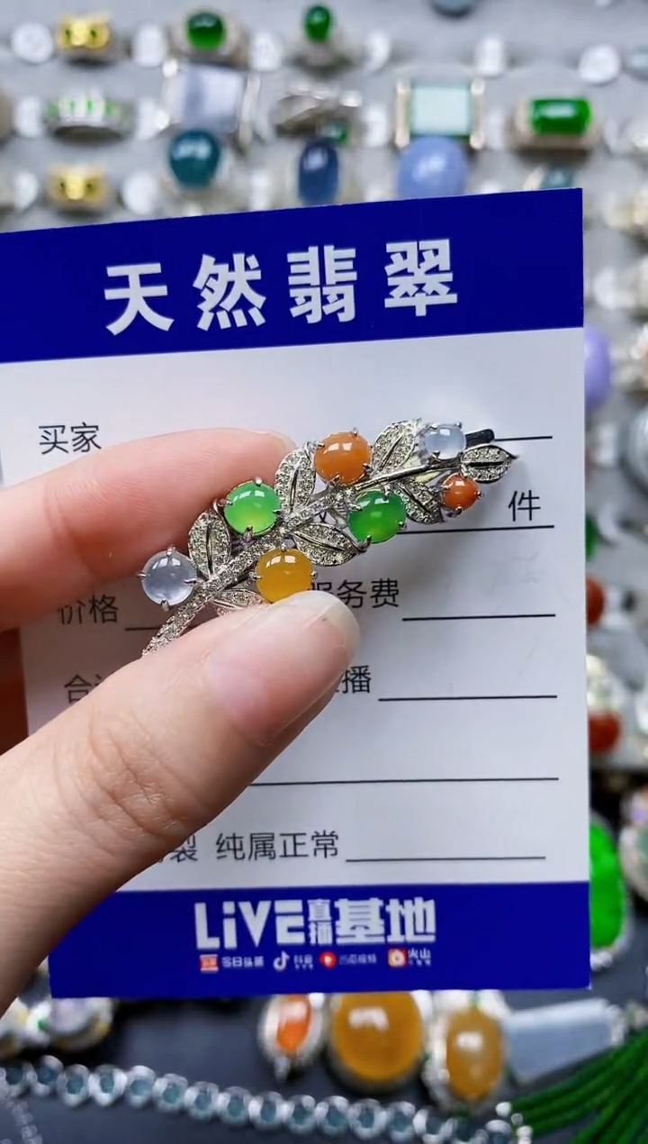 翡翠银S925镶嵌颈饰0623