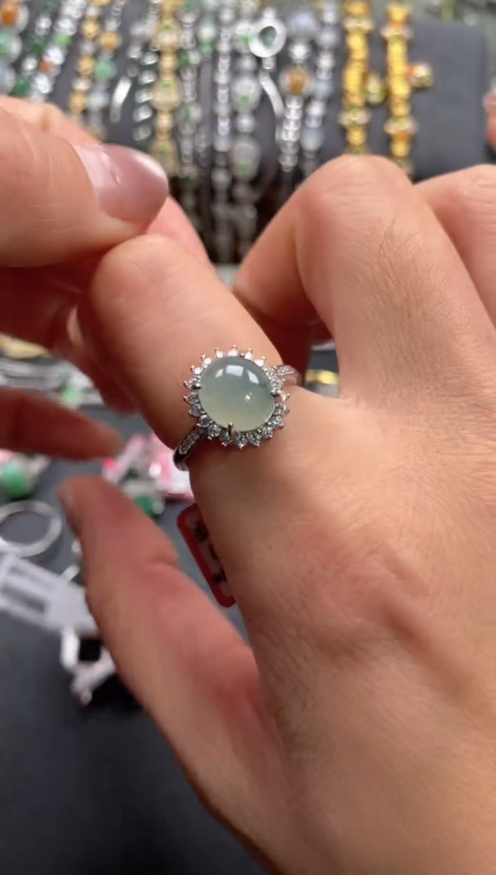 【闪购商品】翡翠戒指银S925镶嵌11111--1