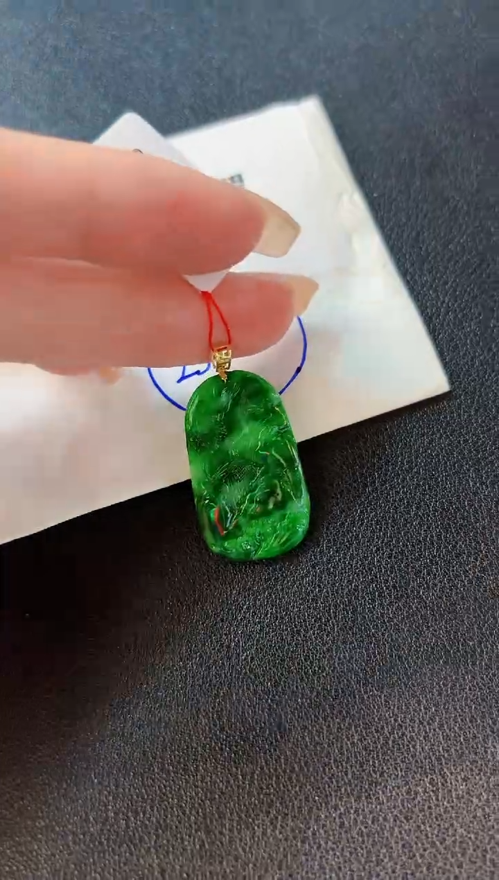 翡翠18K金镶嵌颈饰 缅料A货/支持复检/一件
