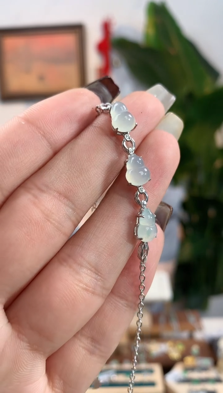 银S925镶嵌翡翠手链手链