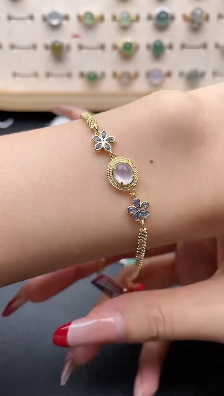 【闪购商品】翡翠戒指银S925镶嵌一物一证一礼盒