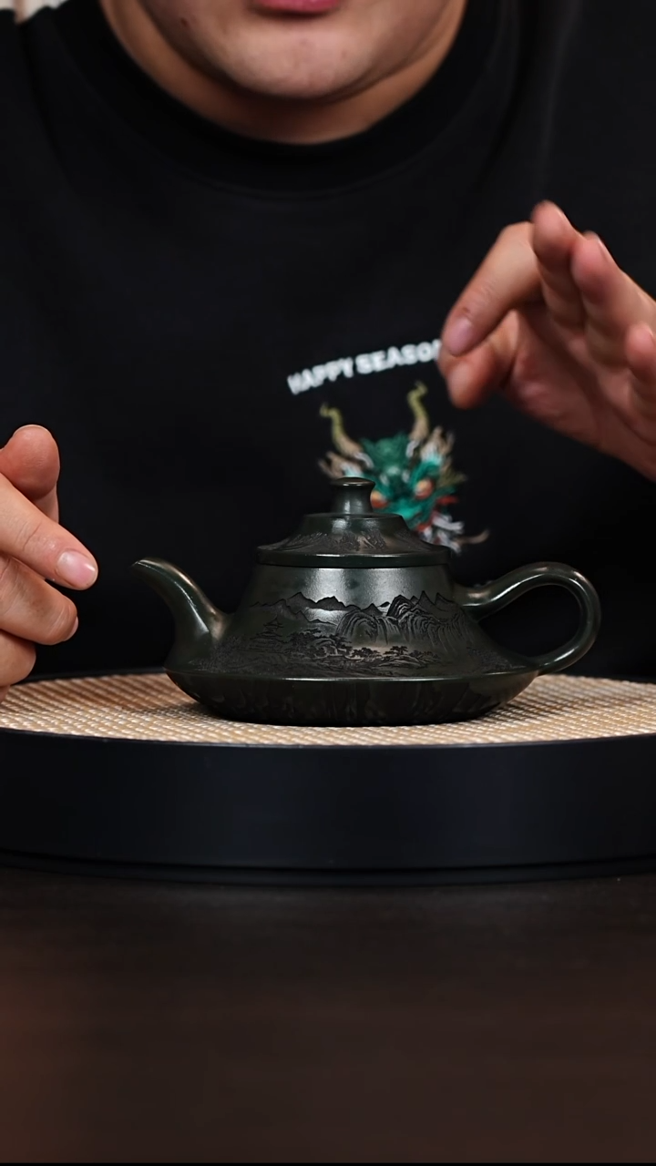 茶杯紫砂云炉 绿泥