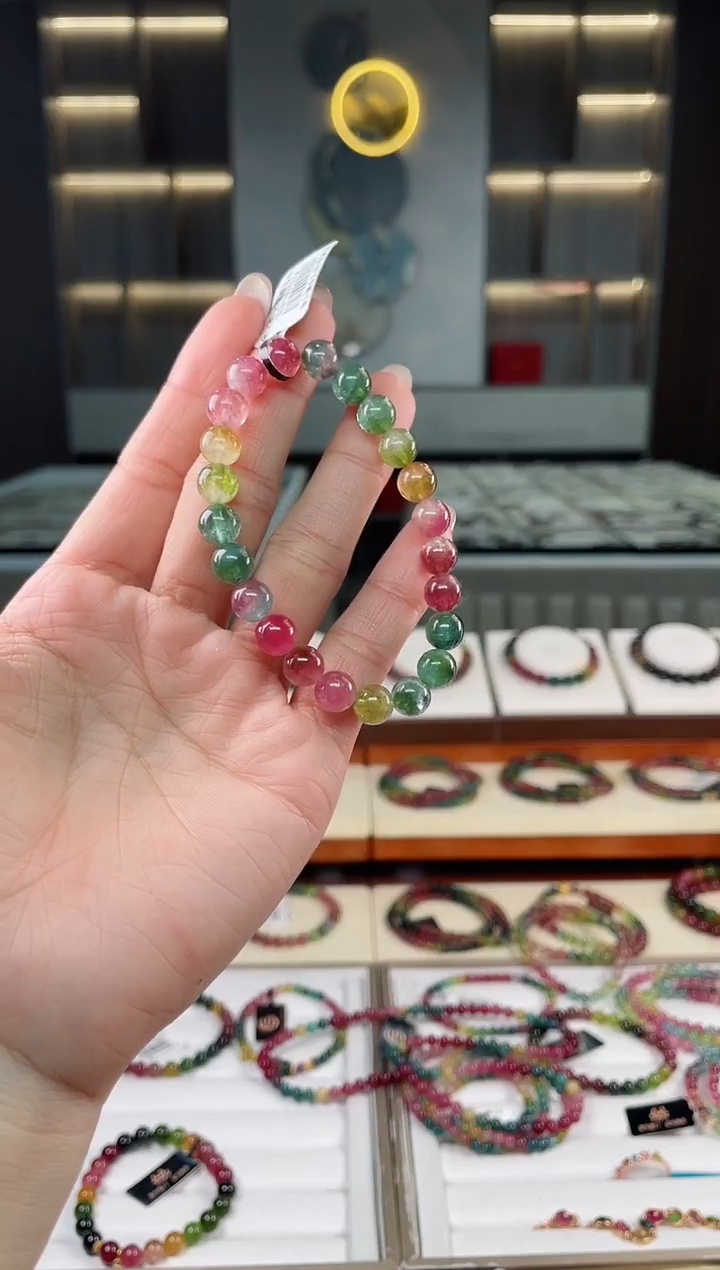 未镶嵌老矿碧玺单圈手串8mm+碧玺（多样性发一条）T