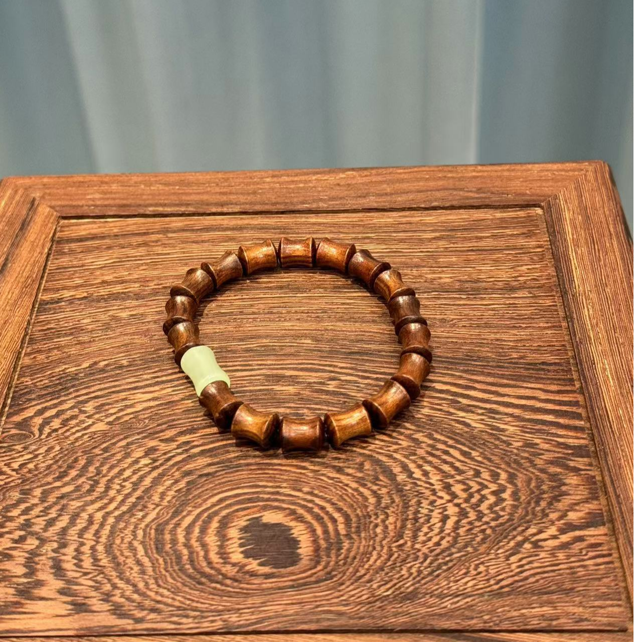 SHMY20014黑花梨竹节+玉竹手串