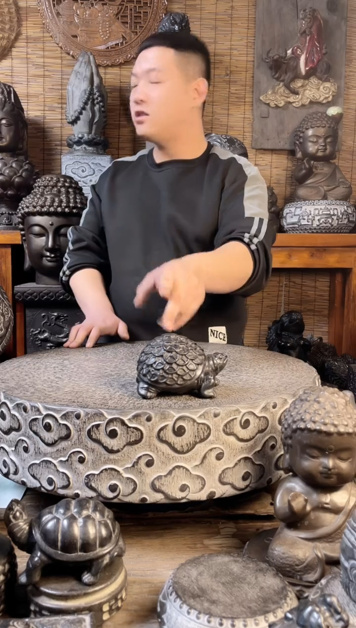 【闪购商品】13金钱龟天然青石雕刻
