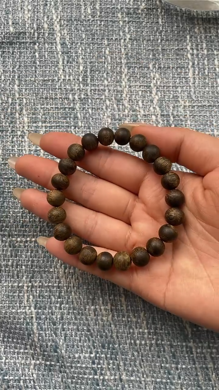 【闪购商品】沉香手串海南奇楠乌身圆叶0.9圆珠单圈JY003