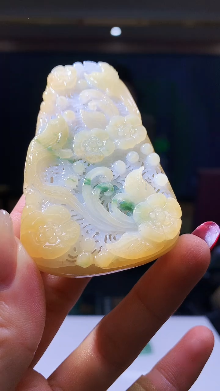 【闪购商品】定制翡翠未镶嵌1034hm-毛货挂件66