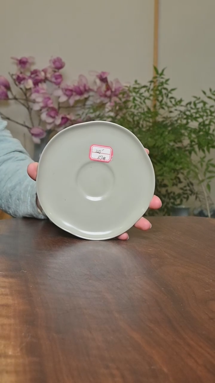 其他#微瑕矿石釉朱家汝窑款小盘