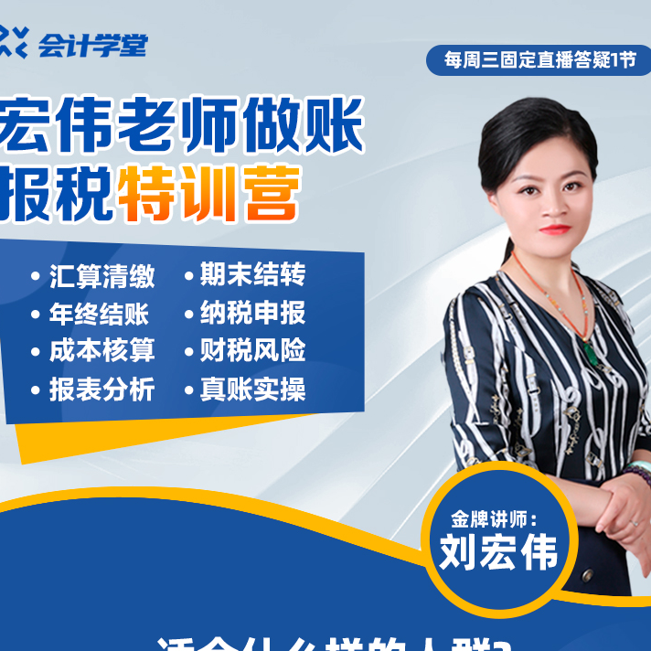  【宏伟老师亲授+答疑】岗位提升特训营财税线上系统财务课