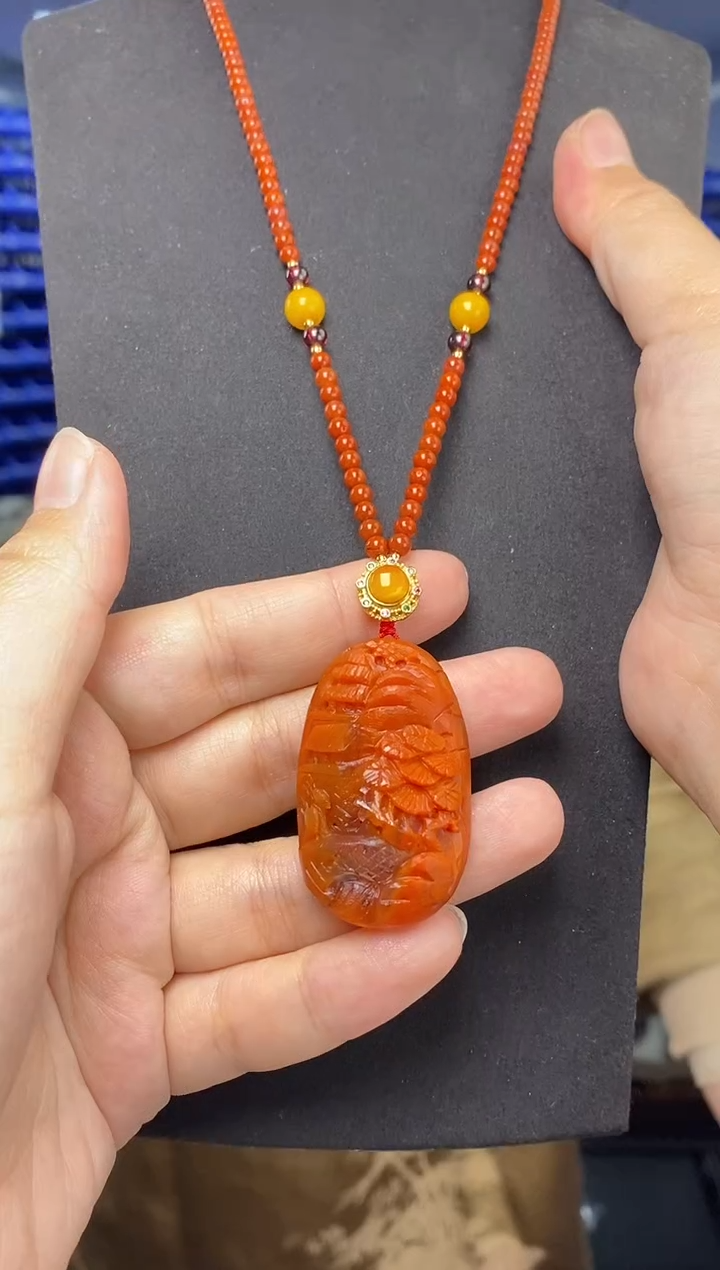 颈饰未镶嵌南红玛瑙G09173