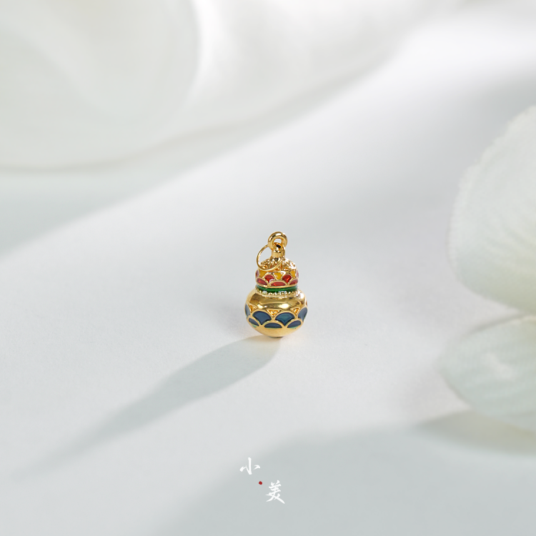 18K金烧蓝葫芦吊坠配件 G80451