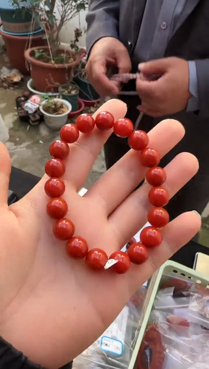 【闪购商品】南红玛瑙手串未镶嵌保山南红锦红手串H457