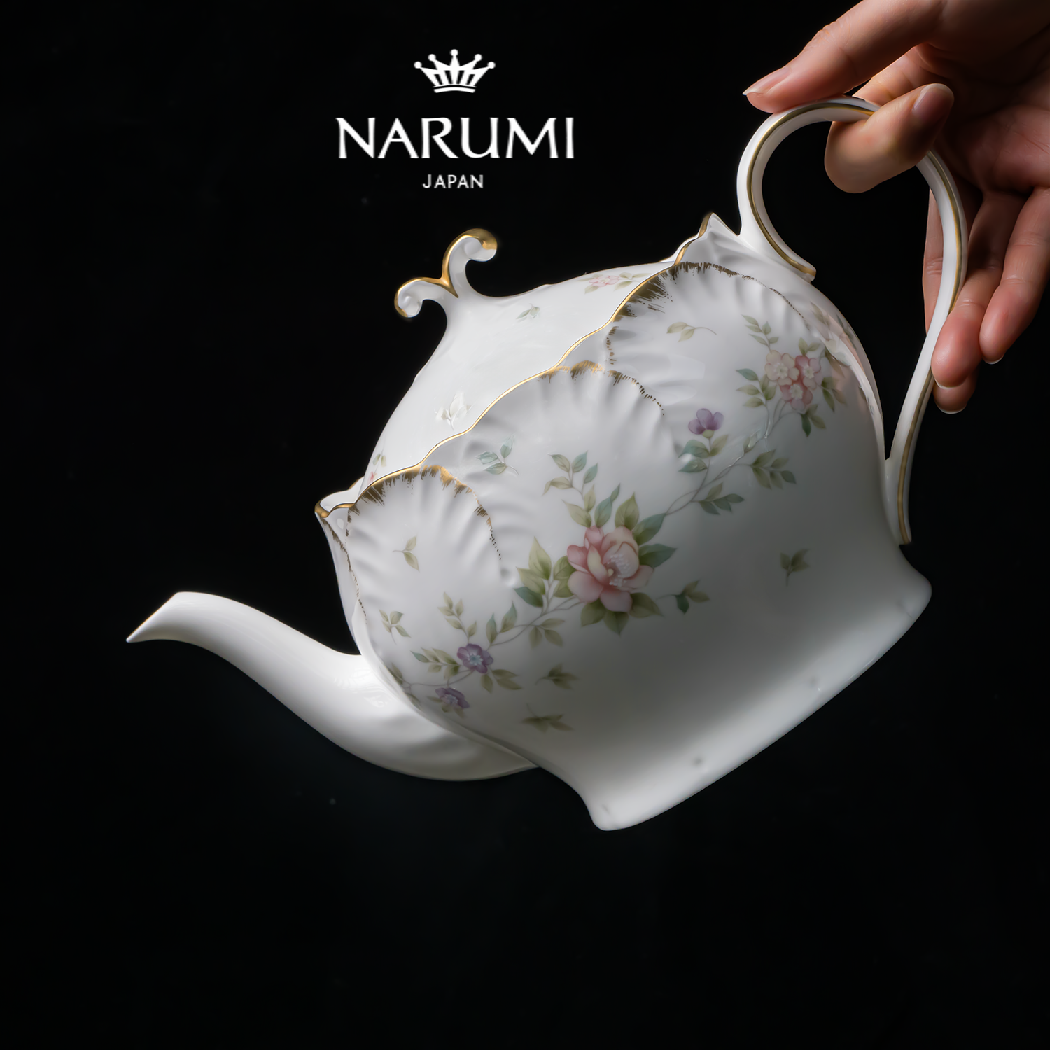 日本NARUMI/鸣海Remembrance系列茶/咖啡壶1200cc 骨瓷8967-4338G