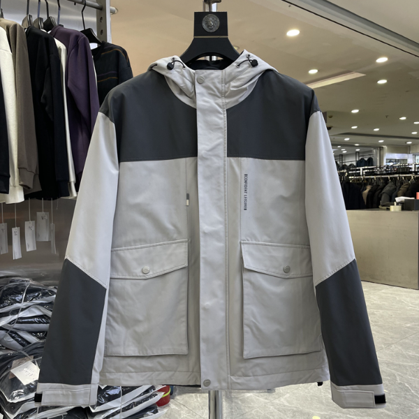 （166）绵羊毛聚能棉保暖连帽镶拼防风外套男冬夹克品牌撤柜尾货