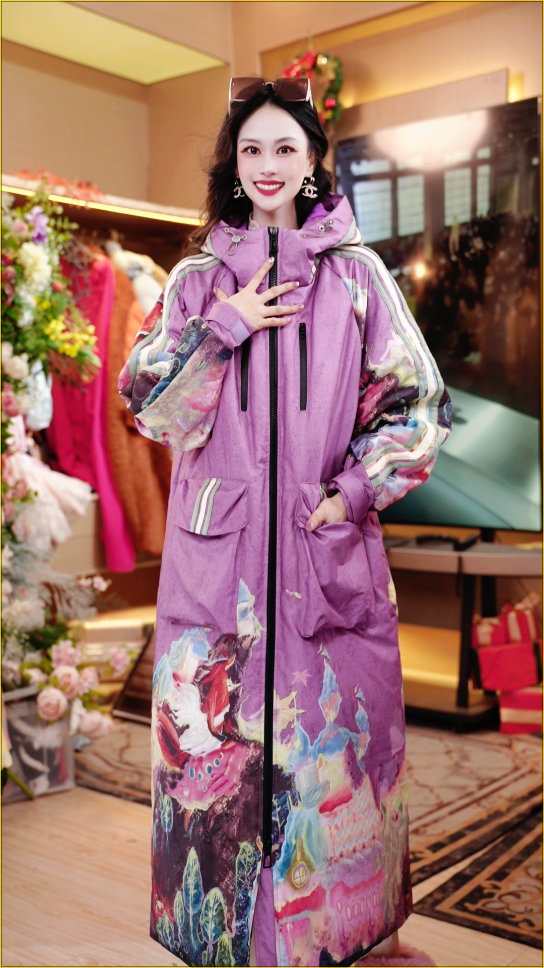 冬季新款时尚百搭直充女士外套长款保暖羽绒服261P1088