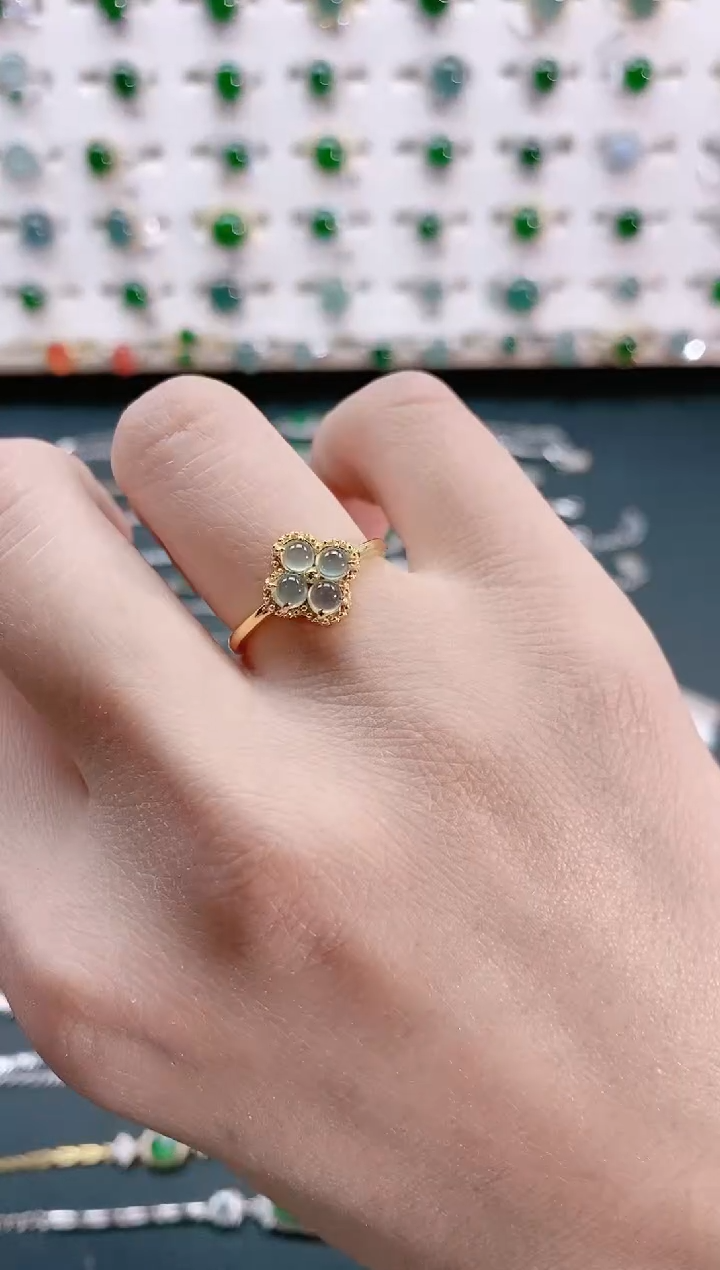 【闪购商品】翡翠戒指银S925镶嵌天然翡翠