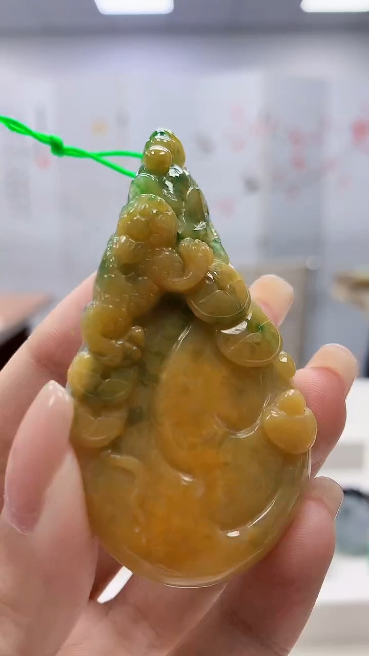 定制翡翠未镶嵌4868xx-毛货挂件34