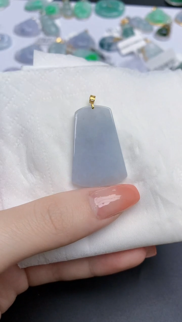 【闪购商品】翡翠颈饰18K金镶嵌天然缅甸翡翠A货