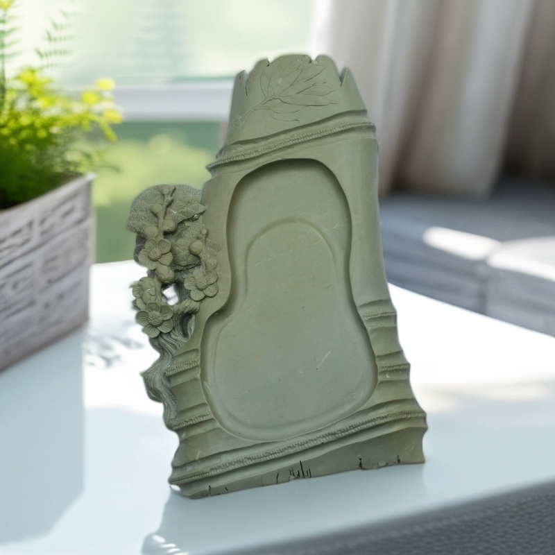 洮砚老坑瓜皮黄文房四宝可节节高升砚台尺寸21x13x3cm