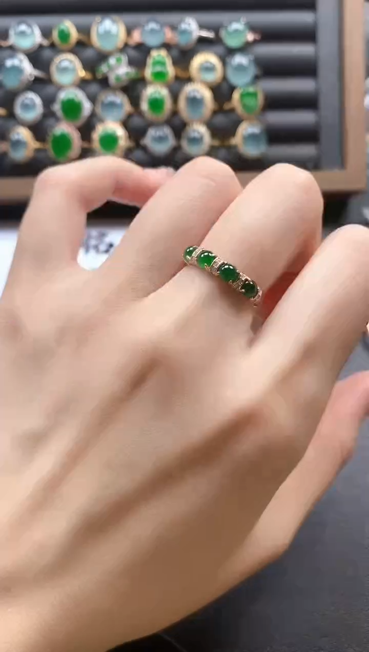 银S925镶嵌戒指翡翠51511