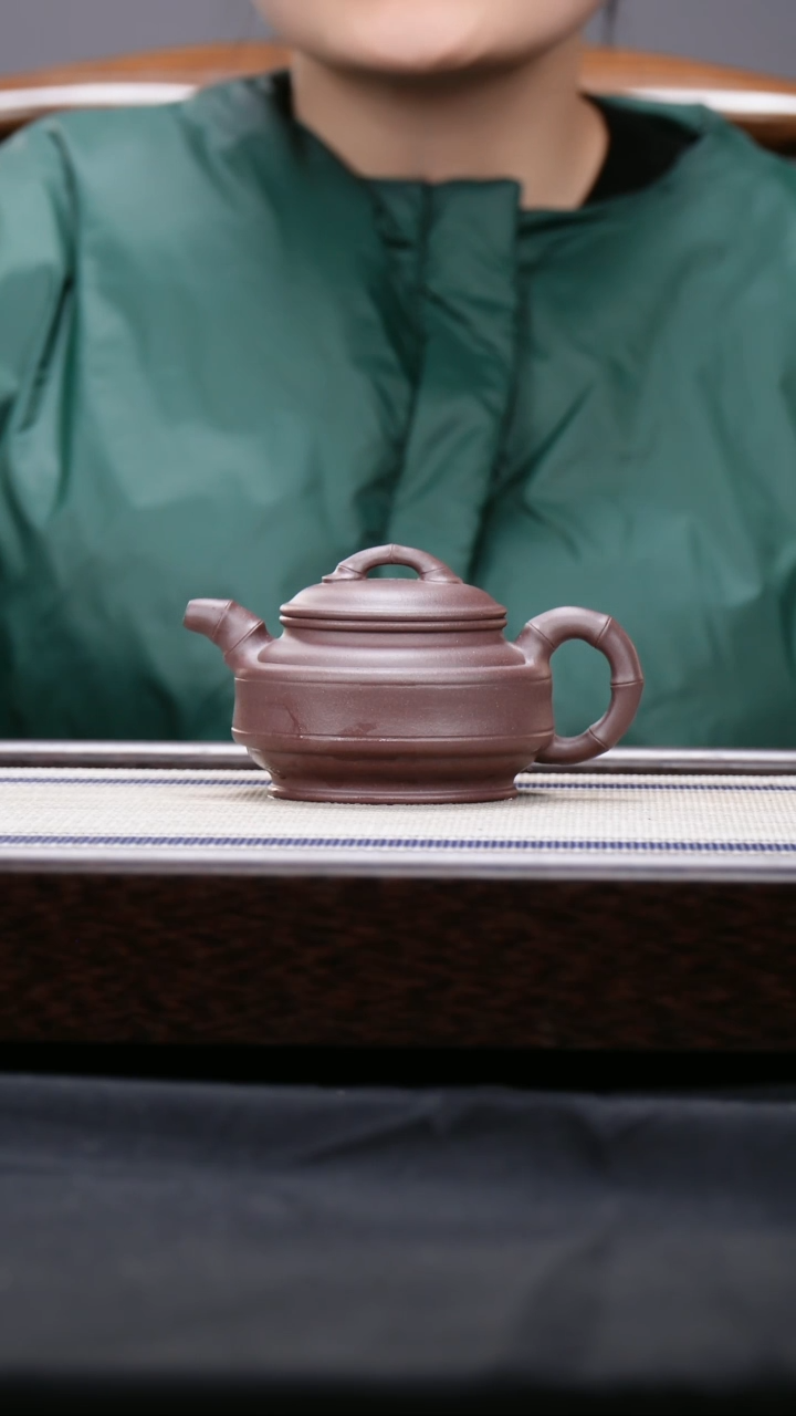 【闪购商品】紫砂茶壶四号井低槽青 双线竹鼓壶 