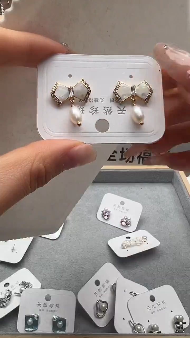 银S925镶嵌耳饰淡水珍珠永丽严选